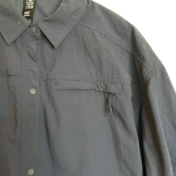 Mountain Hardwear Women's Stryder Long Sleeve Shirt Blue Snap Button Up Size L - Picture 5 of 14